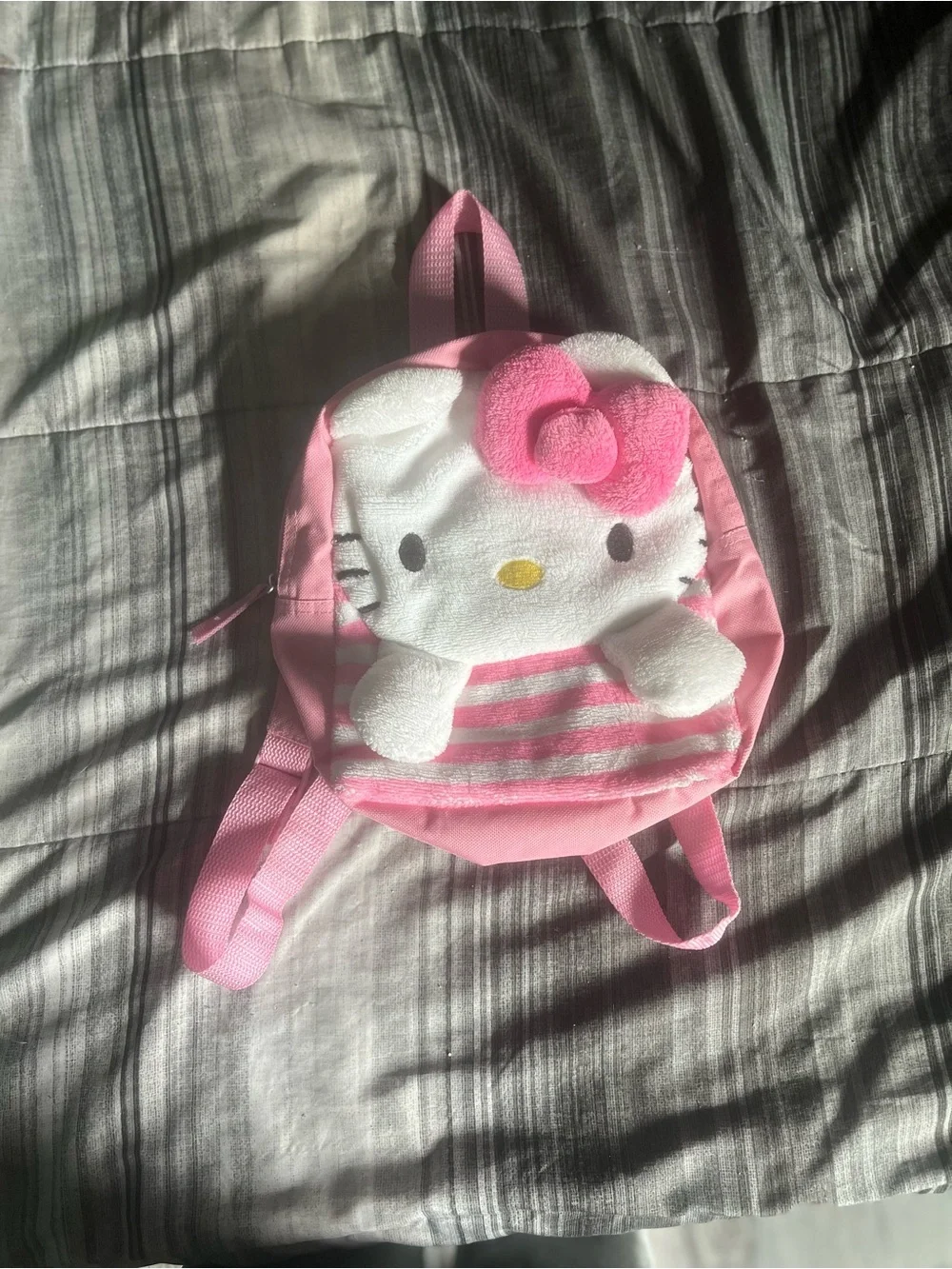 Pink Hello Kitty Plush Backpack Top - Soft Hoodie